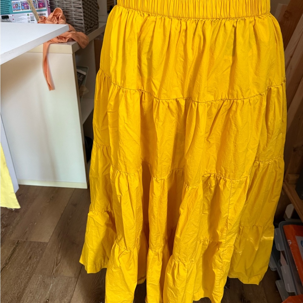 J. Crew Golden Tiered Maxi Skirt